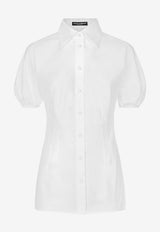 Dolce 
Gabbana Puff-Sleeved Poplin Shirt F5S64T FU5T9 W0800 White