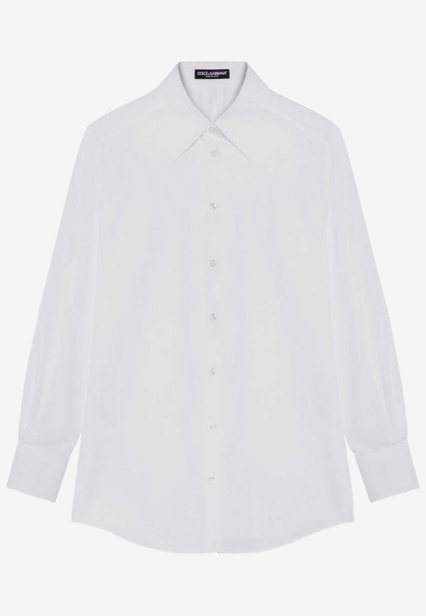 Dolce 
Gabbana Long-Sleeved Poplin Shirt White F5S76TGDCOL/P_DOLCE-W0800