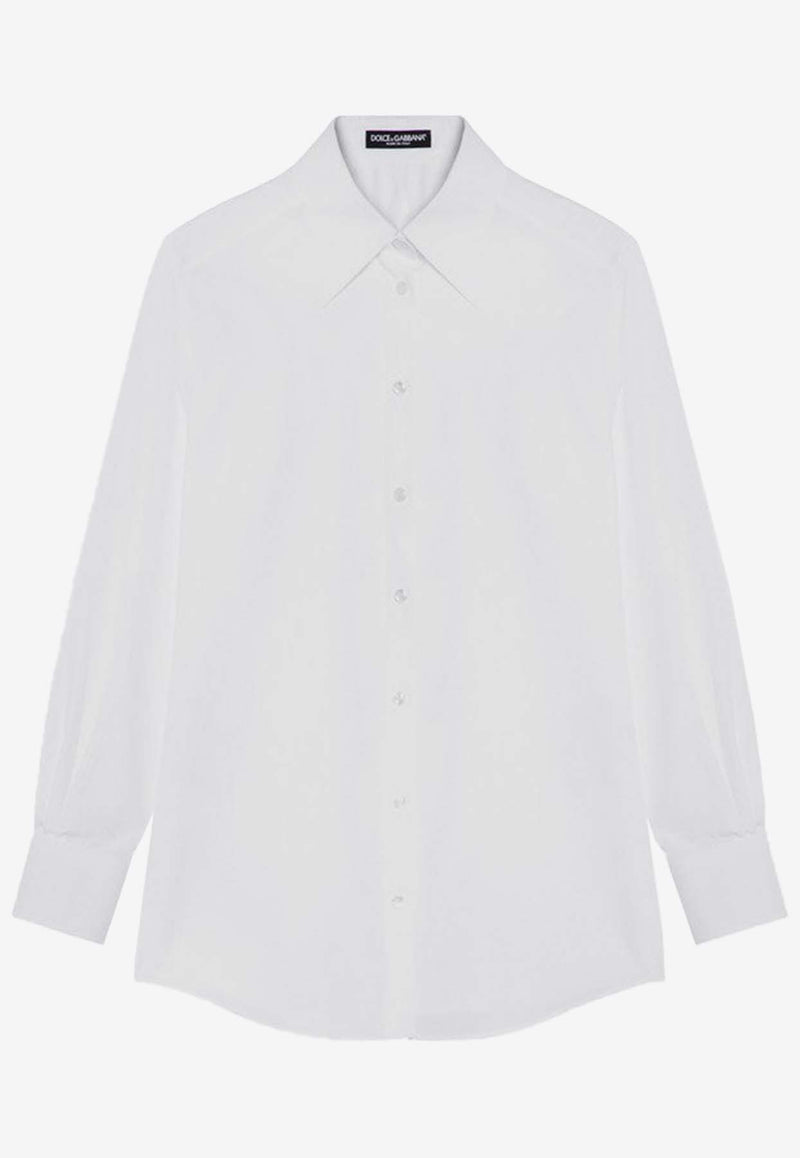 Dolce 
Gabbana Long-Sleeved Poplin Shirt White F5S76TGDCOL/P_DOLCE-W0800