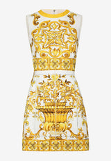 Dolce 
Gabbana Majolica Print Brocade Mini Dress F68A8T FPTAH HG3TN Yellow