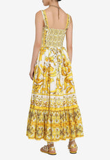 Dolce 
Gabbana Majolica Print Midi Corset Dress F6AEIT HH5A1 HG3TN Yellow