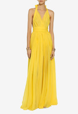 Dolce 
Gabbana Sleeveless Silk Chiffon Maxi Dress F6ALPT FU1AT A0417 Yellow