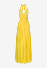 Dolce 
Gabbana Sleeveless Silk Chiffon Maxi Dress F6ALPT FU1AT A0417 Yellow