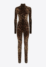 Dolce 
Gabbana Leopard Print High-Neck Jumpsuit Brown F6ANQT FJ7D5 S8350