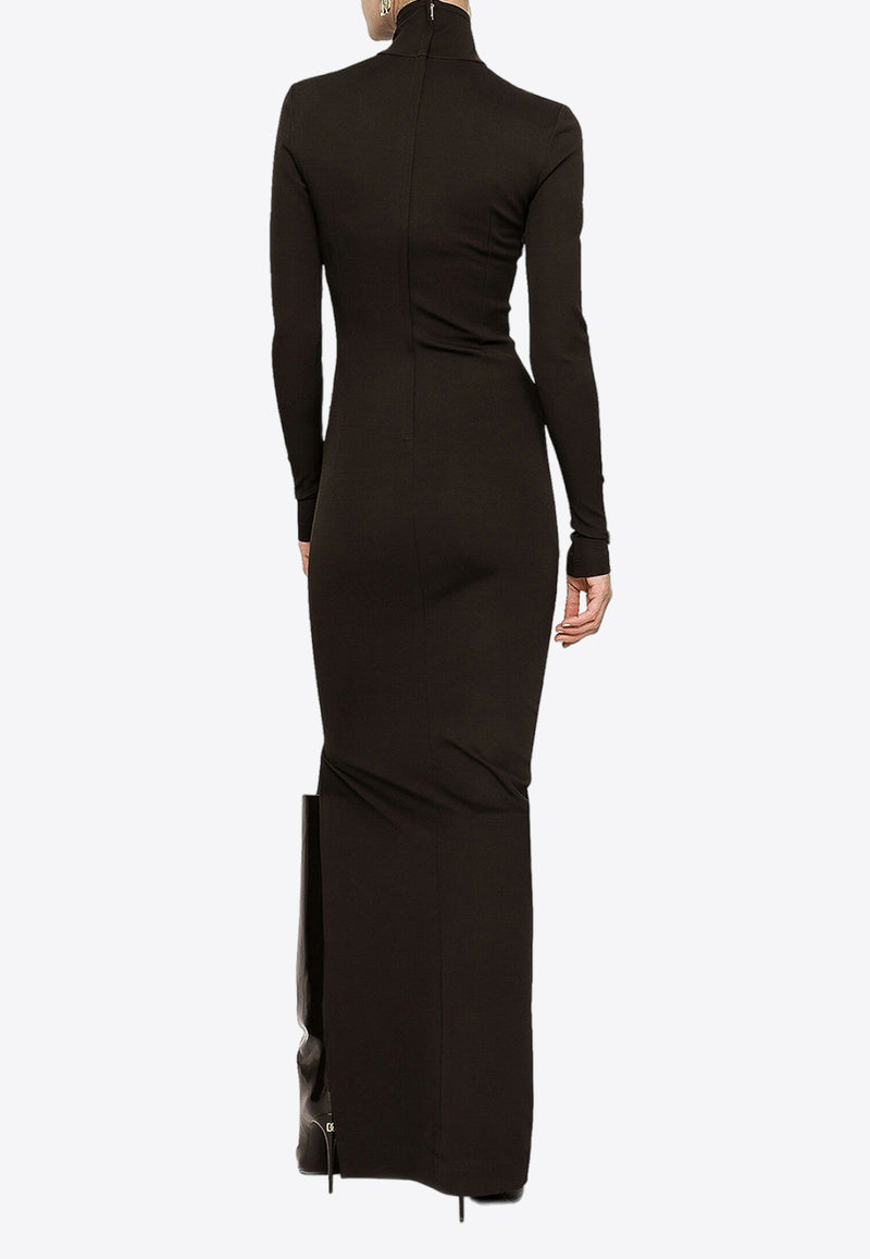 Dolce 
Gabbana High-Neck Maxi Dress Black F6CLHT FUGRC M1512