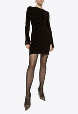 Dolce 
Gabbana Monogram Jacquard Mini Dress Brown F6CPET FJ7DL M0023