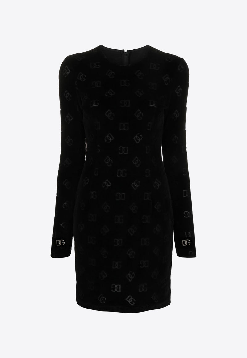 Dolce 
Gabbana Monogram Jacquard Mini Dress Black F6CPET FJ7DL N0000