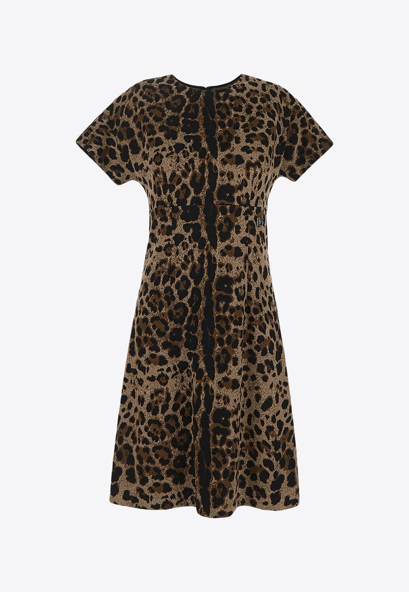 Dolce 
Gabbana Leopard Mini Dress Brown F6DDAT FJGAS S8350