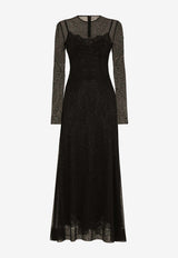 Dolce 
Gabbana Rhinestone-Embellished Maxi Dress F6DEZT FLSIT N0000 Black