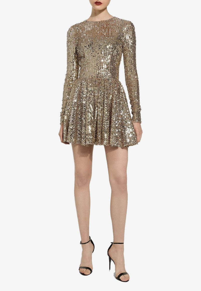 Dolce 
Gabbana Sequin-Embellished Mini Dress F6DKXT FLSIX S0997