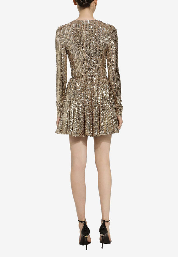 Dolce 
Gabbana Sequin-Embellished Mini Dress F6DKXT FLSIX S0997