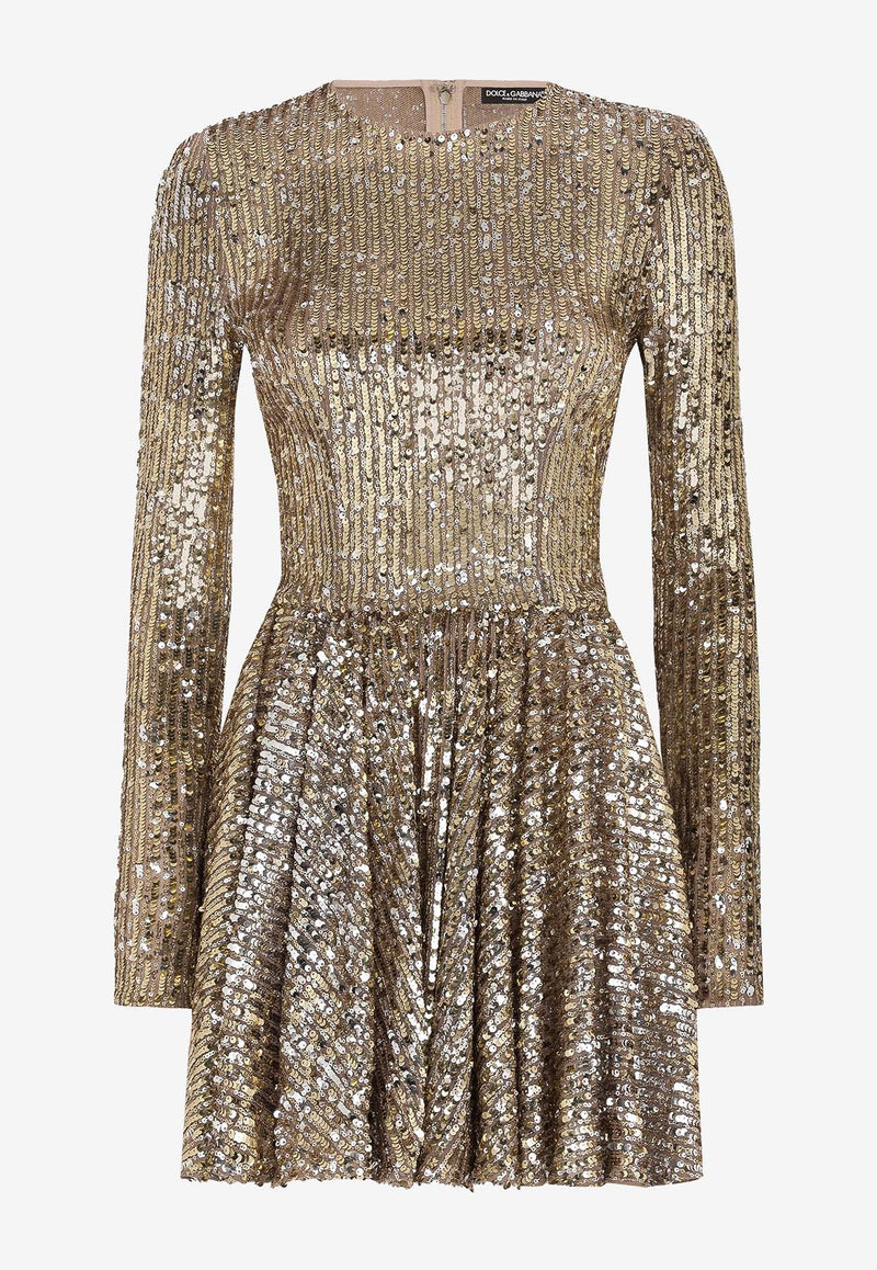 Dolce 
Gabbana Sequin-Embellished Mini Dress F6DKXT FLSIX S0997