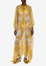 Dolce 
Gabbana Majolica Print Silk Chiffon Maxi Dress F6F1HT HI1BK HG3TN Yellow