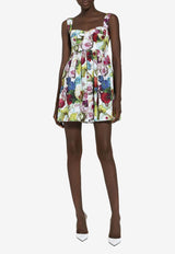 Dolce 
Gabbana Nocturnal Flower-Print Mini Corset Dress F6HAAT HS5Q2 HA4YF