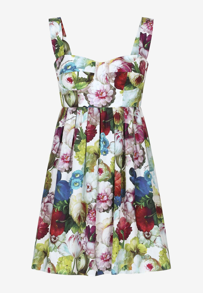 Dolce 
Gabbana Nocturnal Flower-Print Mini Corset Dress F6HAAT HS5Q2 HA4YF