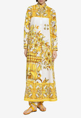 Dolce 
Gabbana Majolica Print Maxi Shirt Dress F6JDET HH5EA HG3TN Yellow