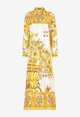 Dolce 
Gabbana Majolica Print Maxi Shirt Dress F6JDET HH5EA HG3TN Yellow