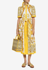 Dolce 
Gabbana Majolica Print Midi Shirt Dress F6JFNT FI5JK HG5DQ Yellow