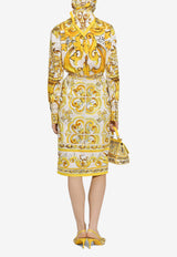 Dolce 
Gabbana Majolica Print Midi Shirt Dress F6JHNT HH5EA HG3TN Yellow