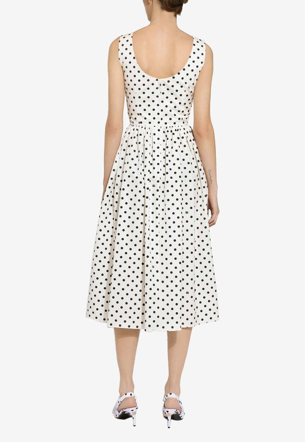 Dolce 
Gabbana Polka Dot Print Midi Dress F6JHVT HS5R7 HWZQN White