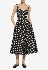 Dolce 
Gabbana Polka Dot Print Midi Corset Dress F6JJDT HS5R9 HNZSW Black