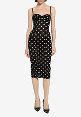 Dolce 
Gabbana Polka Dot Print Corset Midi Dress F6JJYT FSUBH HNZRW Black