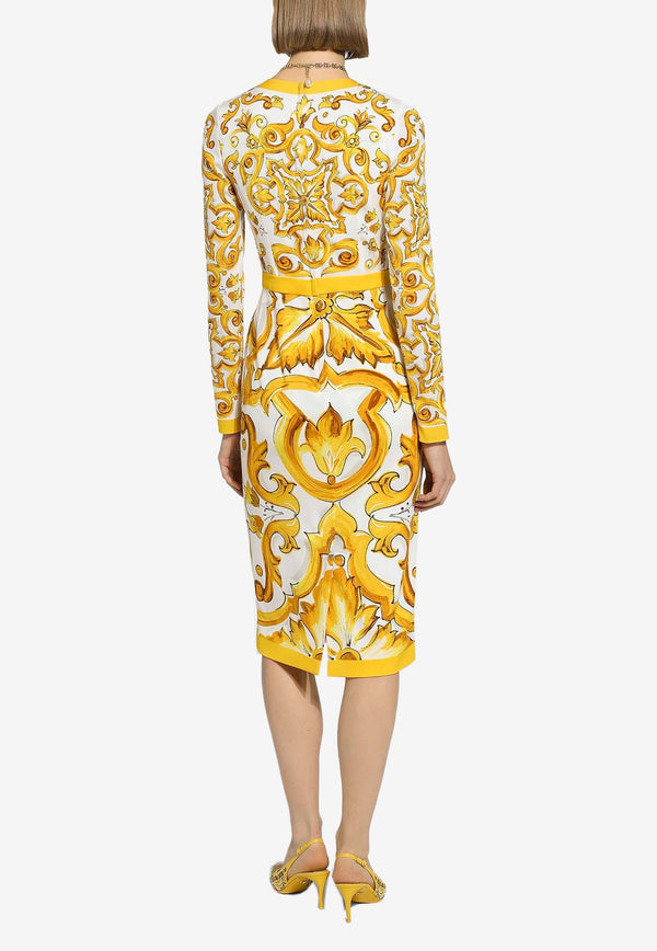 Dolce 
Gabbana Majolica Print Midi Dress F6ZJ7T HPABK HG3TN Yellow