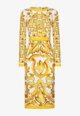 Dolce 
Gabbana Majolica Print Midi Dress F6ZJ7T HPABK HG3TN Yellow