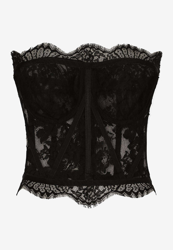 Dolce 
Gabbana Lace Bustier Top F72X4T HLMQJ N0000 Black