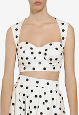 Dolce 
Gabbana Polka Dot Print Corset Top F7AA7T FSFNM HWZRN White