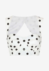 Dolce 
Gabbana Polka Dot Print Corset Top F7AA7T FSFNM HWZRN White