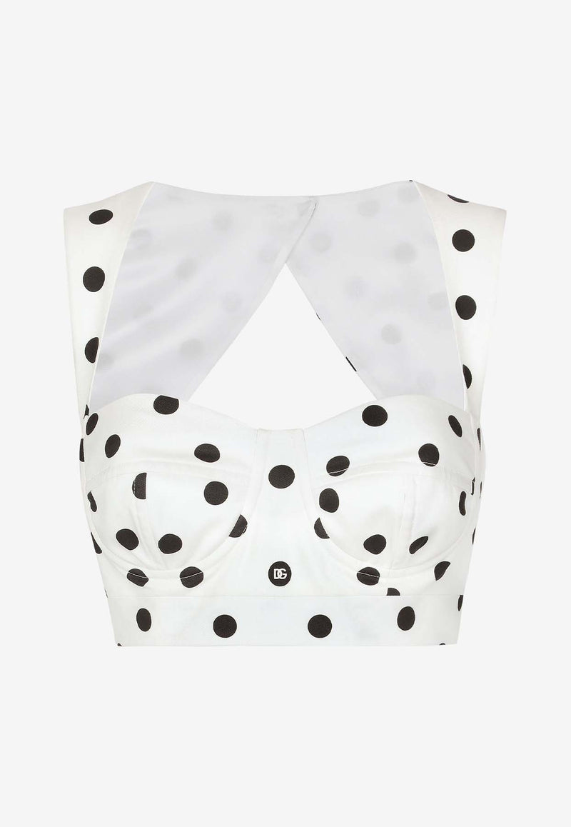 Dolce 
Gabbana Polka Dot Print Corset Top F7AA7T FSFNM HWZRN White