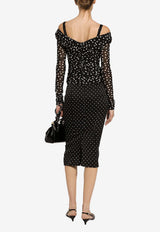 Dolce 
Gabbana Polka Dot Print Tulle Top F7AB5T FSRP2 HNBDW Black