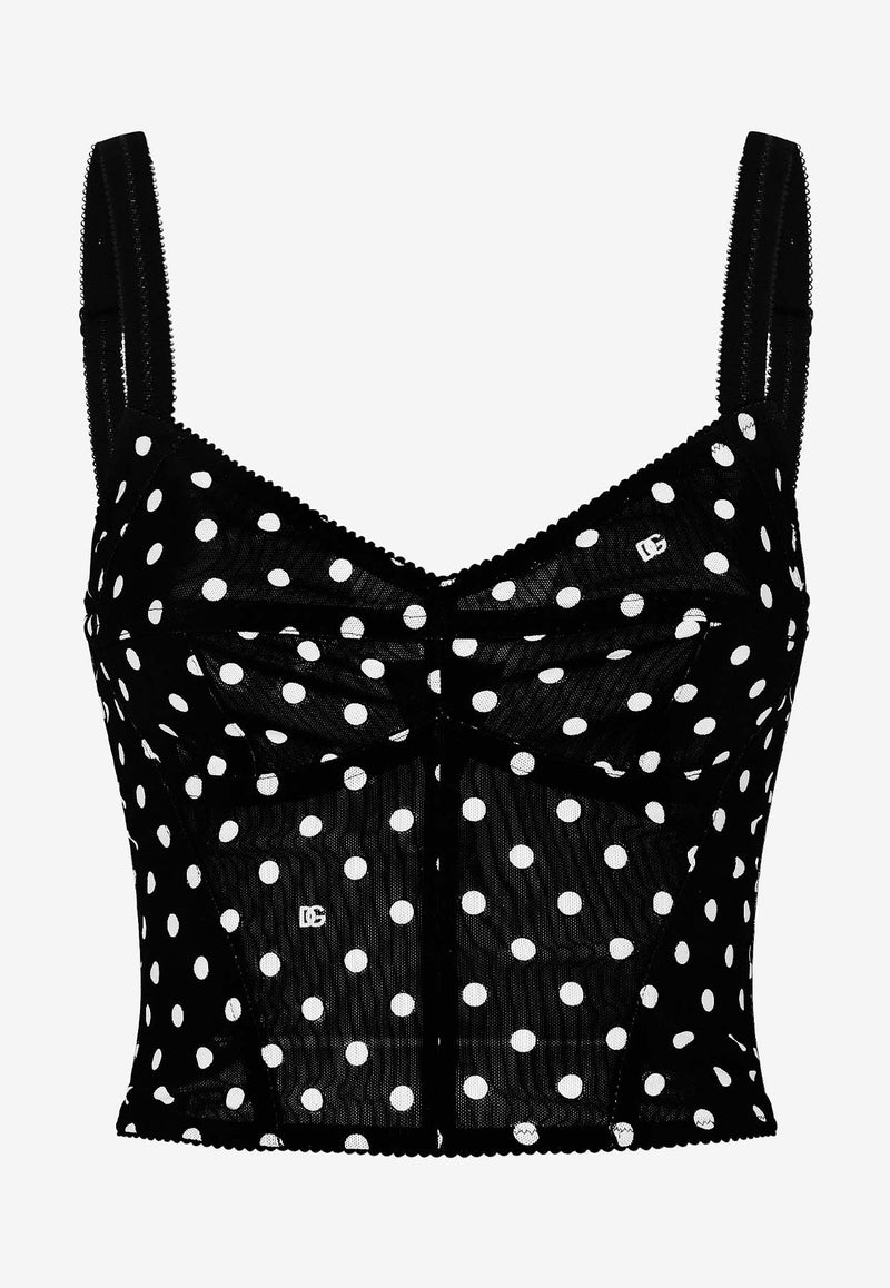 Dolce 
Gabbana Polka Dot Corset Top F7AB7T FSUBG HNZQW Black