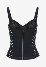 Dolce 
Gabbana Polka Dot Sleeveless Top F7AB8T FSUBG HNZQW Black