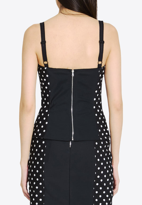 Dolce 
Gabbana Polka Dot Sleeveless Top F7AB8T FSUBG HNZQW Black