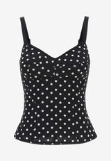 Dolce 
Gabbana Polka Dot Sleeveless Top F7AB8T FSUBG HNZQW Black