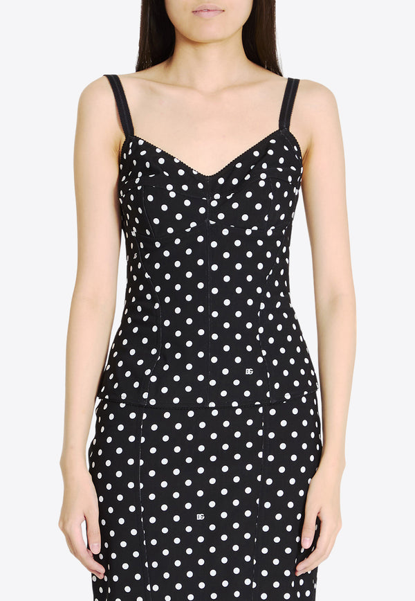 Dolce 
Gabbana Polka Dot Sleeveless Top F7AB8T FSUBG HNZQW Black