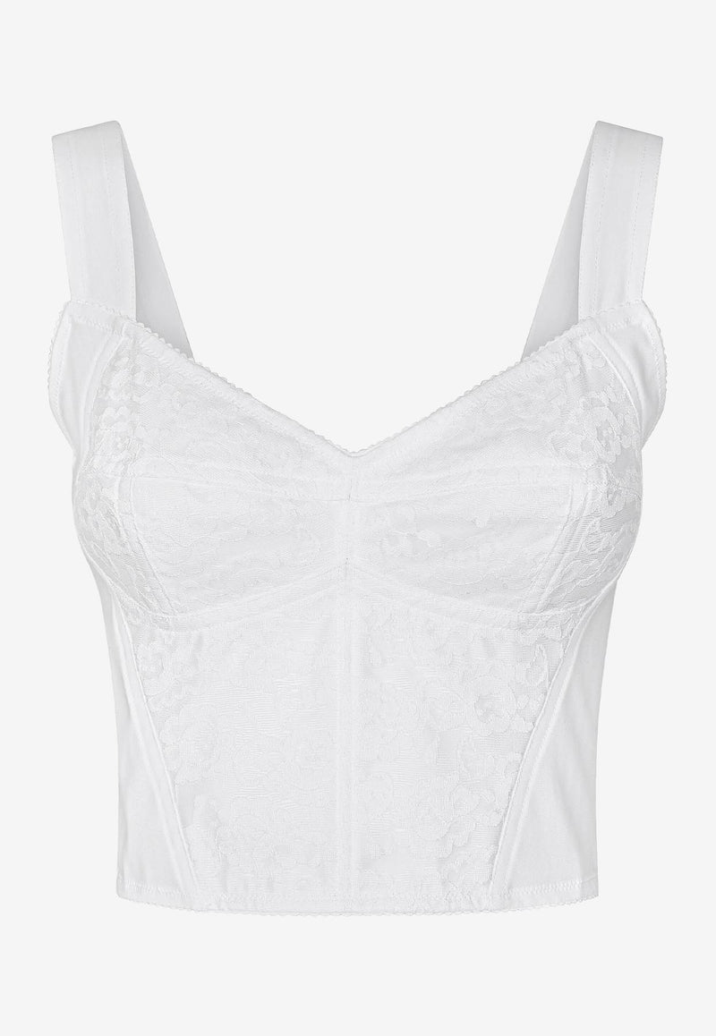 Dolce 
Gabbana Lace Bustier Corset Top F7T19T G9798 W0800 White