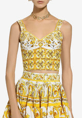 Dolce 
Gabbana Majolica Print Corset Top F7W98T HH5EA HG3TN Yellow