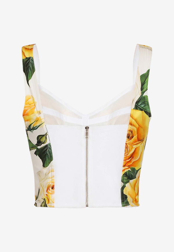 Dolce 
Gabbana Rose Print Corset Top F7W98T HS5NO HA3VO Multicolor