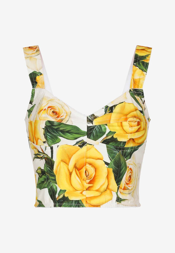 Dolce 
Gabbana Rose Print Corset Top F7W98T HS5NO HA3VO Multicolor