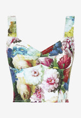 Dolce 
Gabbana Nocturnal Flower Print Corset Top F7W98T HS5Q2 HA4YF