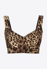 Dolce 
Gabbana Leopard-Print Bustier Top Brown F7Y28T FSADD HY13M