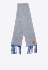 Loewe Anagram Patch Fringed Scarf Gray F811257XA2WO/P_LOEW-1134