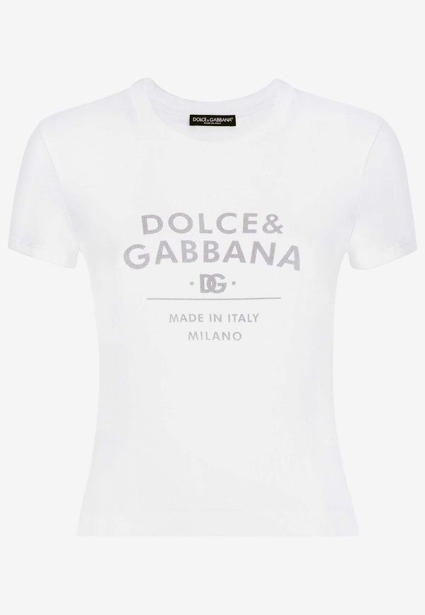 Dolce 
Gabbana Logo Lettering-Print Crewneck T-shirt F8U48T GDB6W W0800