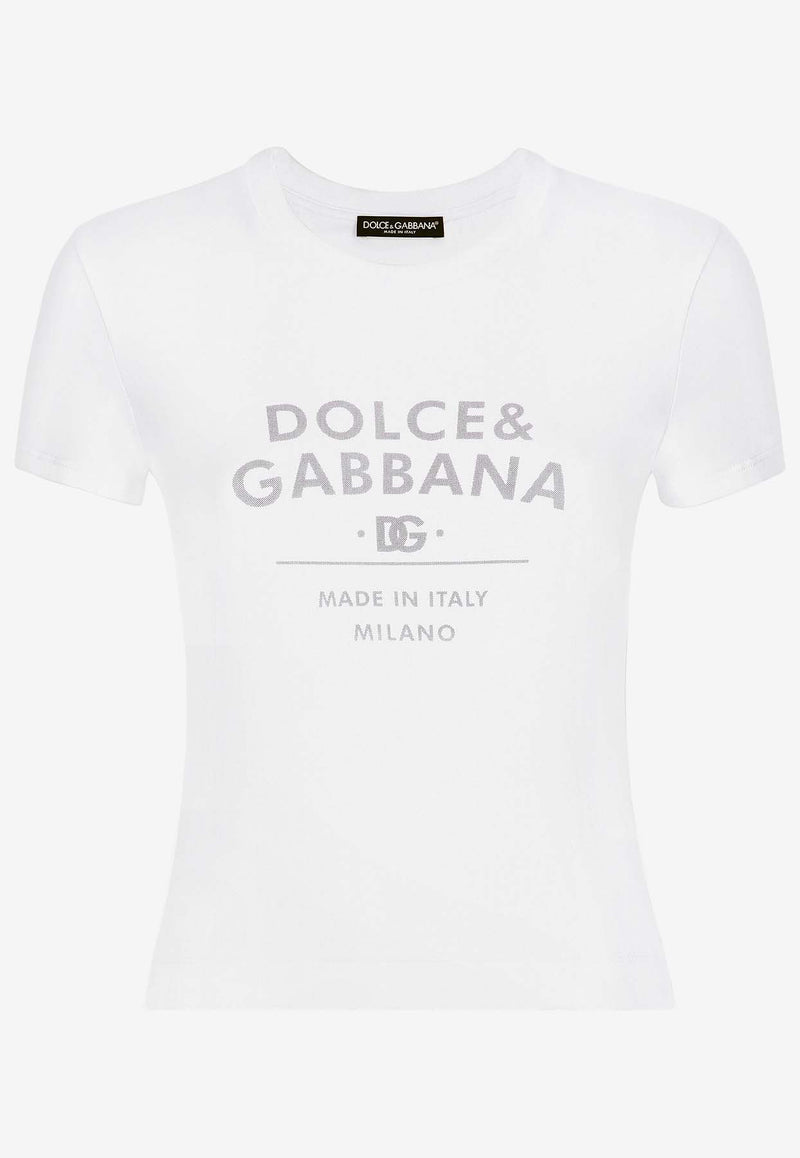 Dolce 
Gabbana Logo Lettering-Print Crewneck T-shirt F8U48T GDB6W W0800