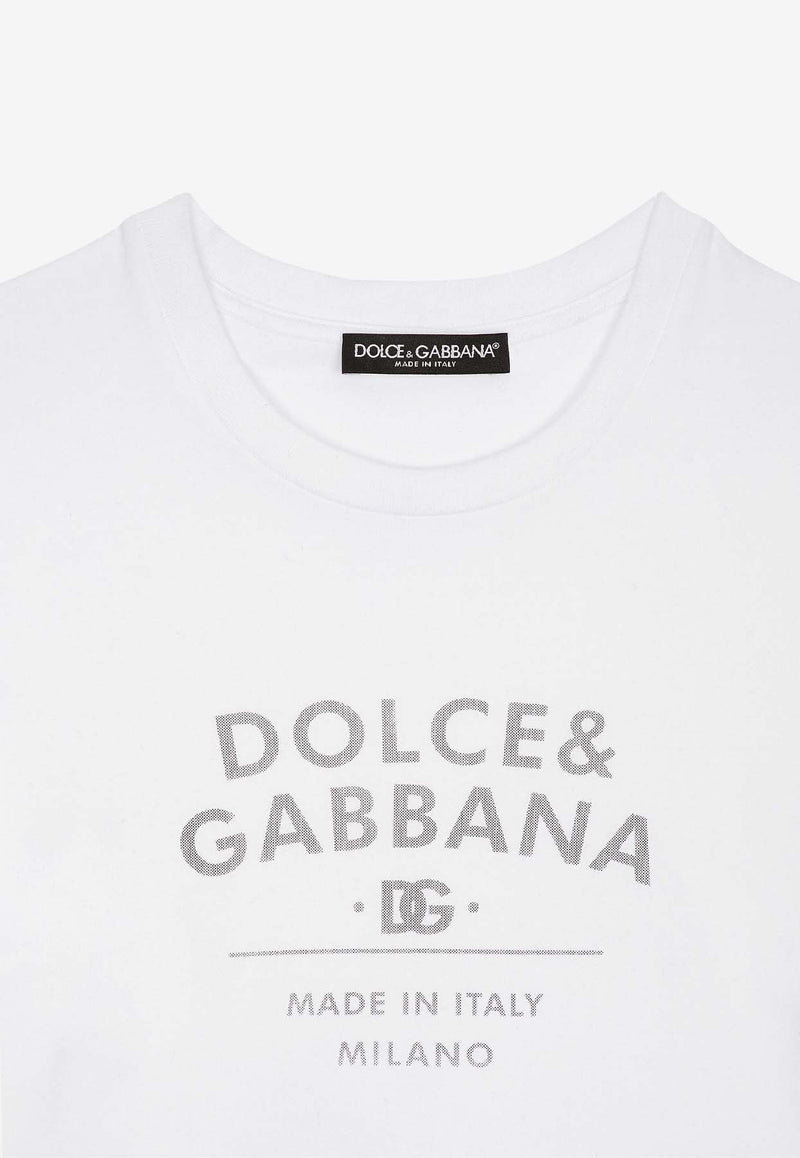 Dolce 
Gabbana Logo Lettering-Print Crewneck T-shirt F8U48T GDB6W W0800