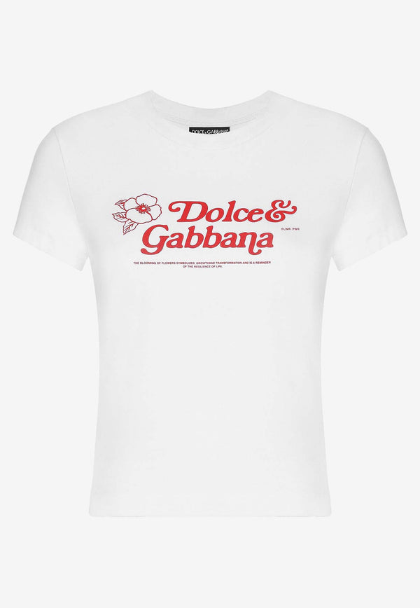 Dolce 
Gabbana Logo Print Short-Sleeved T-shirt F8U48T GDCA2 W0800