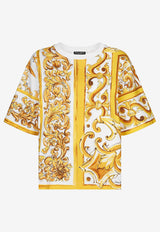 Dolce 
Gabbana Majolica Print Oversized T-shirt F8U74T II7EP H55DQ Yellow